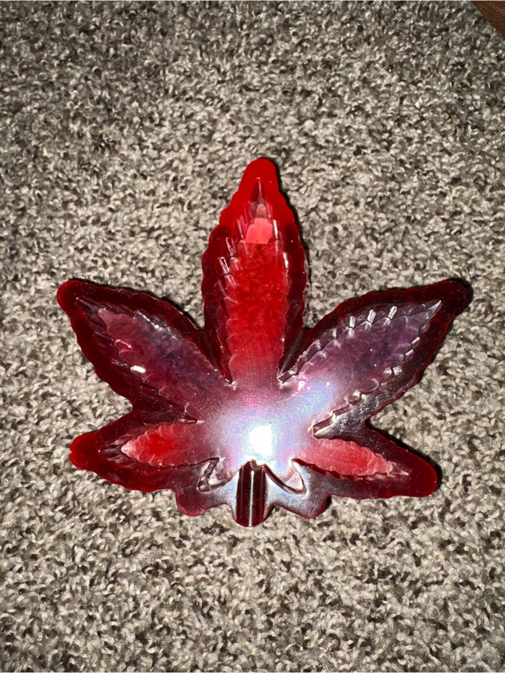 Fuchsia & Purple Resin Leaf Decorative Dish/Ashtray